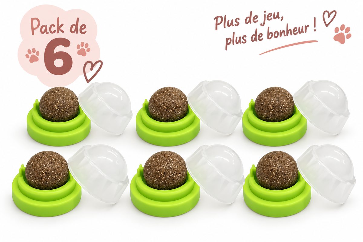 Balle rotative à l’herbe à chat naturelle Anka – À l’unité ou en pack